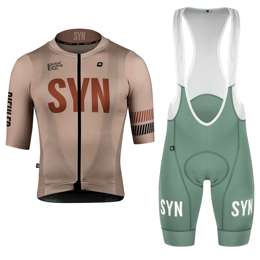 Cycling Gear Outfit - SYN-Maillot de cyclisme marron à manches