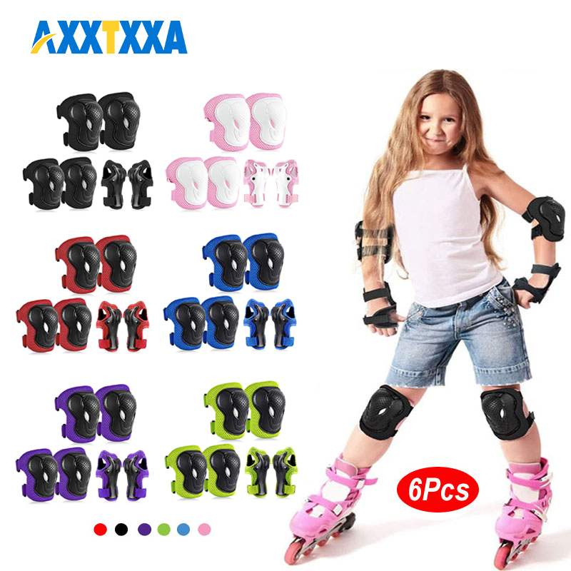 Cycling Safety Gear For Kids - 6 pièces enfants genouillères coudières gardes