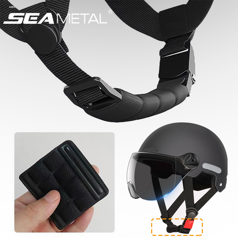 Cycling Gear Helmet - SEAMETAL motos casque mentonnière mousse coussinets